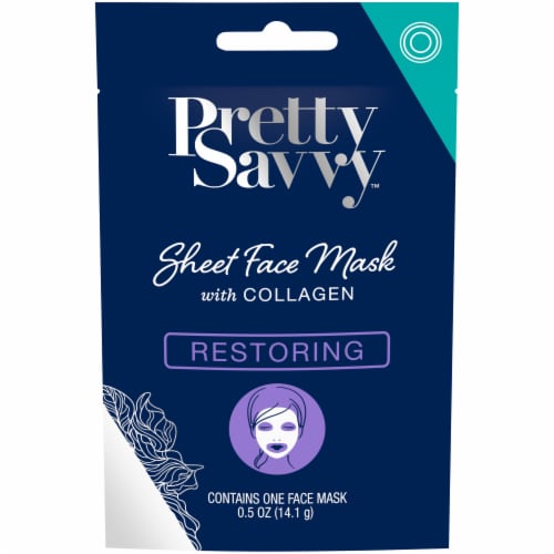 Pretty Savvy Restoring Sheet Face Mask with Collagen Perspective: front