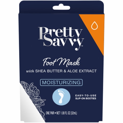 Pretty Savvy™ Moisturizing Foot Mask with Shea Butter & Aloe Extract Perspective: front