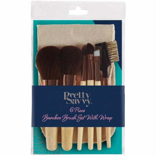Pretty Savvy™ Bamboo Brush Set with Wrap Perspective: front