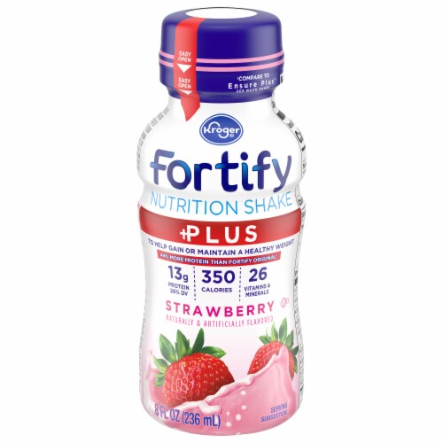Kroger® Fortify Plus Strawberry Nutrition Shake Perspective: front