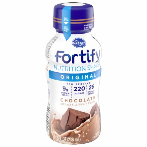 Kroger® Fortify Original Chocolate Nutrition Protein Shake Perspective: front