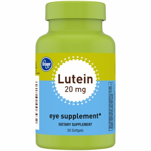 Kroger® Lutein Eye Supplement Softgels 20mg Perspective: front
