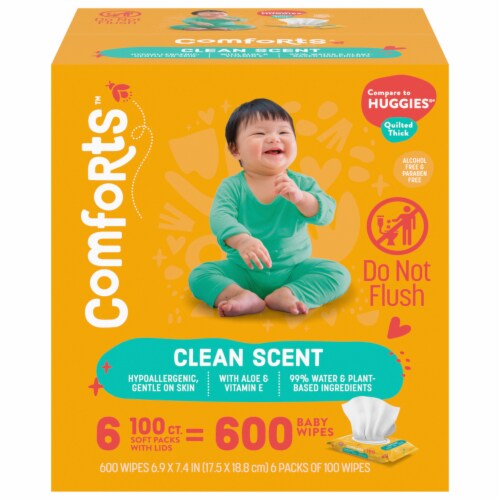 Comforts™ Clean Scent Baby Wipes, 6 pk / 100 ct Harris Teeter