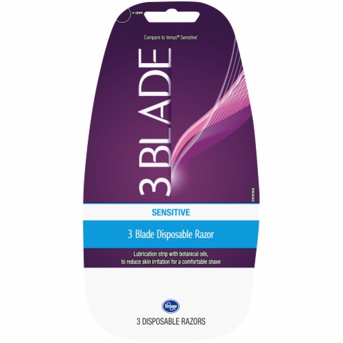 Kroger® Women's Sensitive 3 Blade Disposable Razors Perspective: front