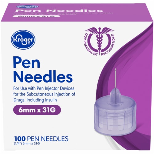 Kroger® 6mm x 31G Pen Needles Box Perspective: front