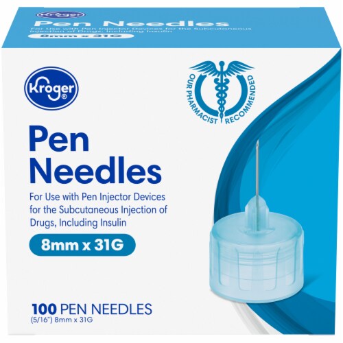Kroger® 8mm x 31G Pen Needles Perspective: front