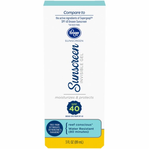 Kroger® Sunscreen Invisible Gel SPF 40 Perspective: front