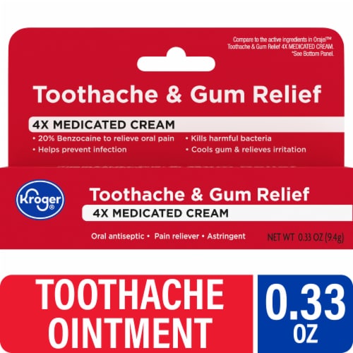 Kroger® Toothache & Gum Relief 4x Medicated Cream Perspective: front