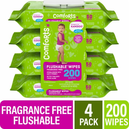 Kandoo Kids Flushable Wipes, 48 count, 3 pack