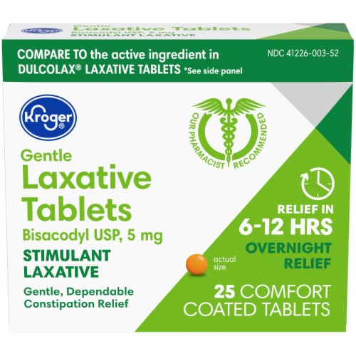Kroger® Gentle Laxative Comfort Coated Tablets Perspective: front