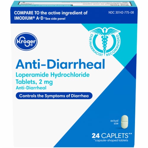 Kroger® Anti-Diarrheal Caplets 2mg Perspective: front