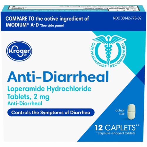 Kroger® Anti-Diarrheal Caplets 2mg Perspective: front