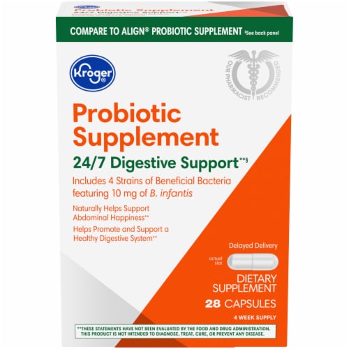 Kroger® 24/7 Digestive Support Probiotic Supplement Capsules Perspective: front