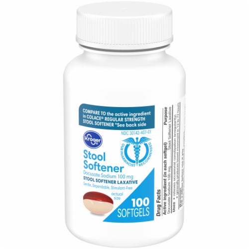 Kroger® Stool Softener Softgels 100mg Perspective: front