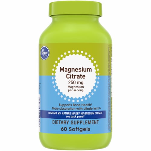 Kroger® Magnesium Citrate Softgels 250mg Perspective: front