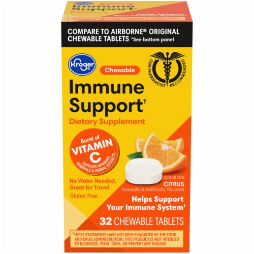 Kroger® Immune Support Chewables Citrus Flavor Dietary Supplement Perspective: front