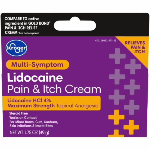Kroger® Max Strength Lidocaine Pain & Itch Cream Perspective: front