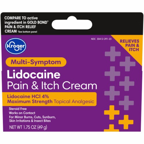 Kroger® Max Strength Lidocaine Pain & Itch Cream Perspective: front