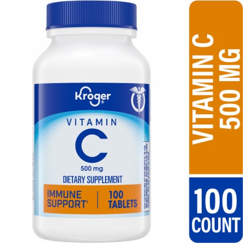 Kroger® Vitamin C Tablets 500mg Perspective: front