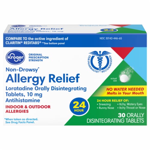 Kroger® Loratadine Non-Drowsy Allergy Relief Dissolve Tablets 10mg Perspective: front