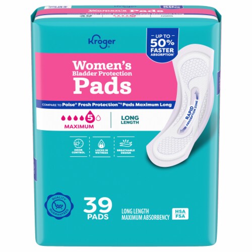Kroger® Adult Incontinence Pads for Women Maximum Absorbency Long Length Perspective: front