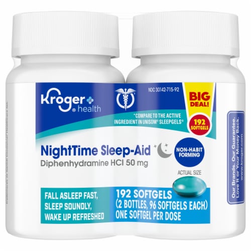 Kroger® Nighttime Sleep Aid Softgels Twin Pack Perspective: front