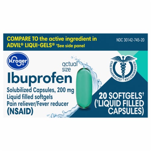 Kroger® Ibuprofen Softgels 200mg Perspective: front