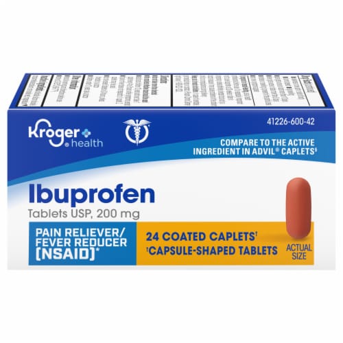 Kroger® Ibuprofen Coated Caplets 200mg Perspective: front