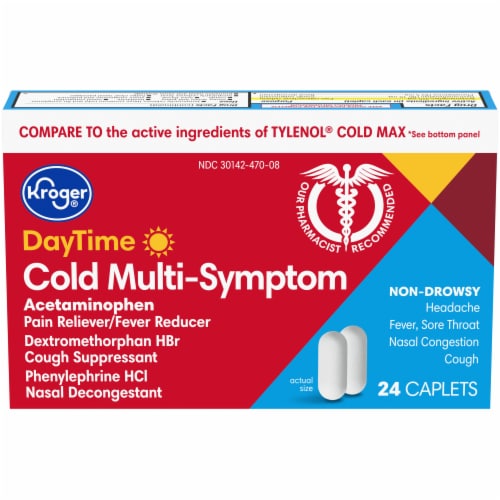 Kroger® Daytime Cold Multi-Symptom Relief Caplets Perspective: front