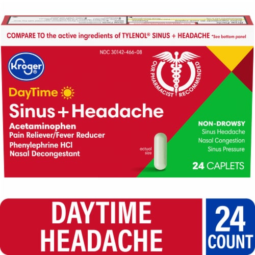 Kroger® DayTime Sinus + Headache Reliever Caplets Perspective: front