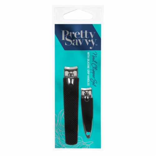 Pretty Savvy™ Nail Clipper Set with Silicone Grip Handles Perspective: front