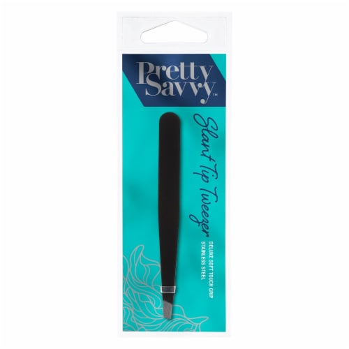 Pretty Savvy™ Slant Tip Deluxe Soft Touch Tweezer Perspective: front
