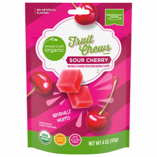 Simple Truth Organic™ Sour Cherry Individually Wrapped Fruit Chews Perspective: front