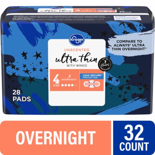 Stayfree Ultra Thin Pads With Wings Overnight Absorbency Unscented