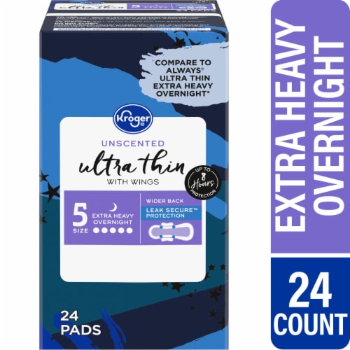 Kroger® Ultra Thin Extra Heavy Overnight Pad Perspective: front