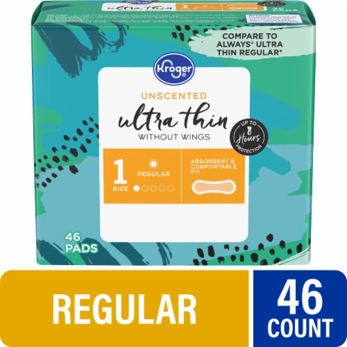 Kroger® Size 1 Unscented Ultra Thin Regular Pads Perspective: front