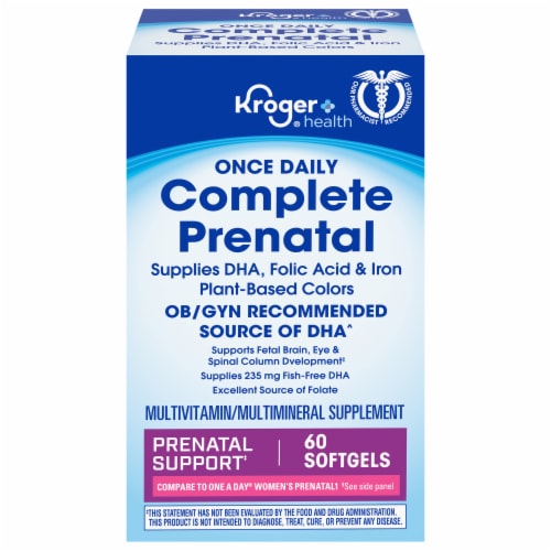 Kroger® Once Daily Complete Prenatal Vitamin Softgels Perspective: front