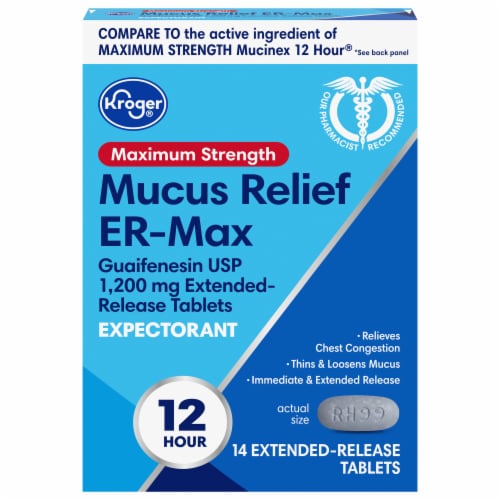 Kroger® Mucus Relief ER-Max Tablets Perspective: front