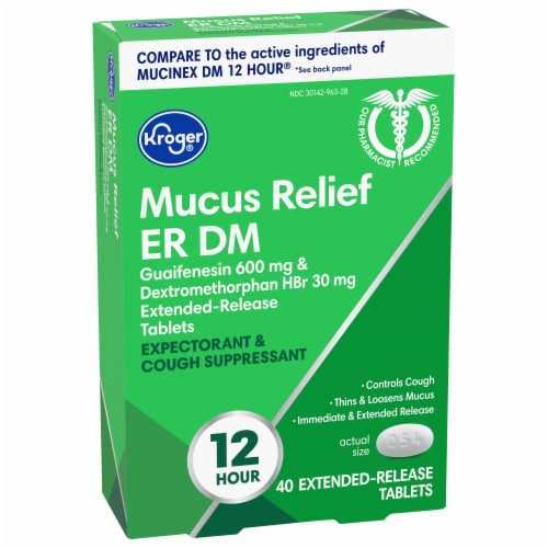 Kroger® Mucus Relief Extended-Release DM Tablets Medicine Perspective: front