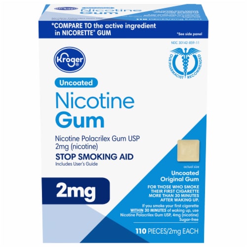 Kroger® Original Uncoated 2mg Nicotine Gum Perspective: front