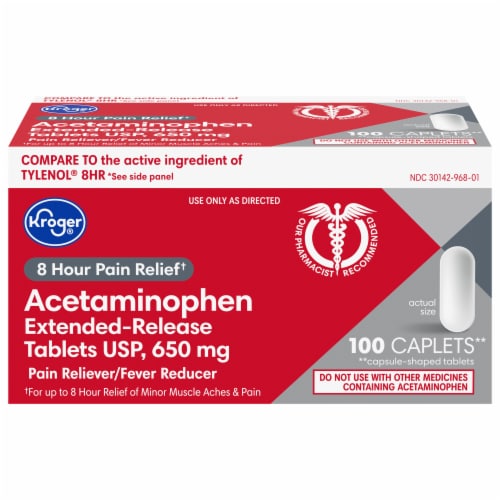Kroger® Acetaminophen Caplets Perspective: front