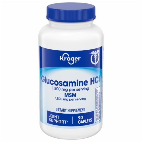Kroger® Glucosamine HCI MSM Caplets 1500mg Perspective: front
