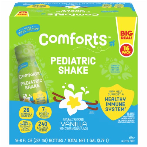 Comforts™ Vanilla Pediatric Shake Multipack Perspective: front