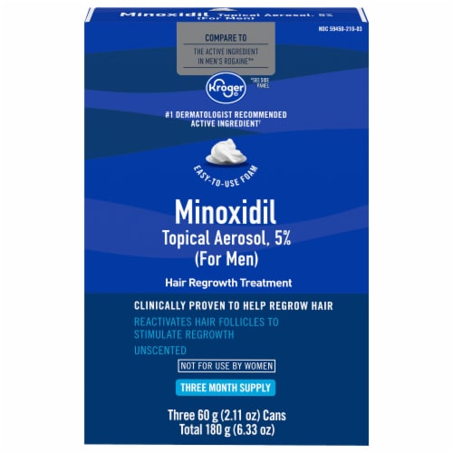 Kroger® 5% Men's 90 Day Minoxidil Hair Treatment Perspective: front