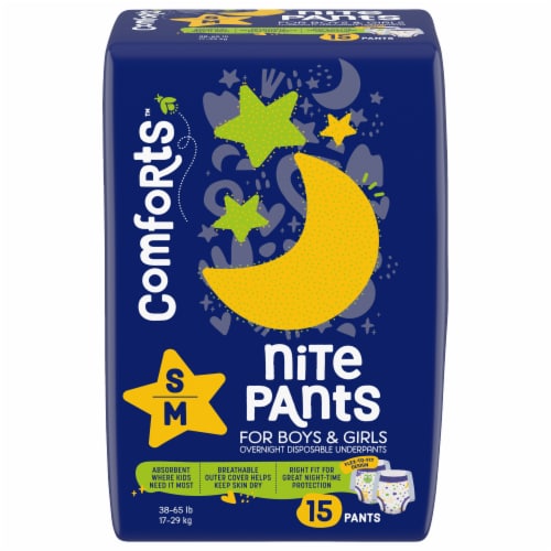 Comforts™ Nite Pants Boys & Girls Overnight Disposable Underpants S-M  (38-65 lbs), 15 count - Gerbes Super Markets