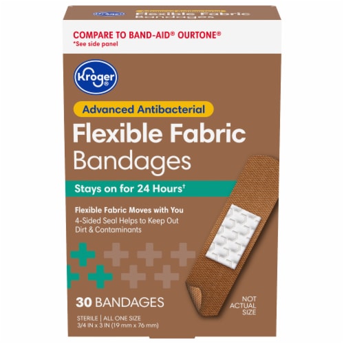 Kroger® Advanced Antibacterial Flexible Fabric Bandages - Brown Perspective: front