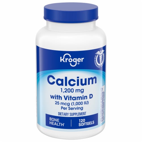 Kroger® Calcium 1200mg with Vitamin D Softgels Perspective: front