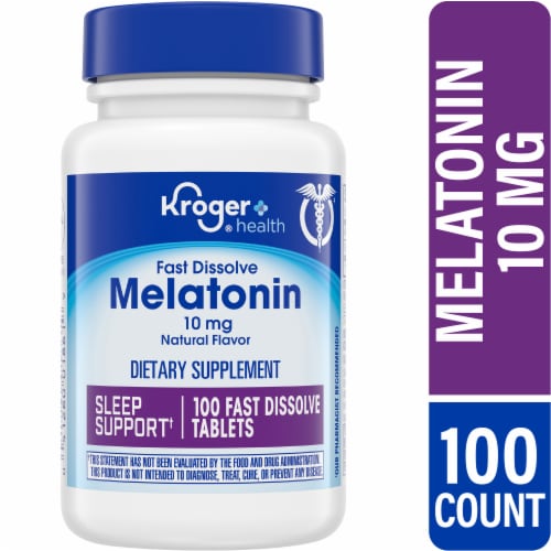 Kroger® Melatonin Fast Dissolve Tablets 10mg Perspective: front