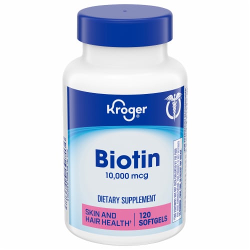 Kroger® Biotin 10,000mcg Softgels Perspective: front