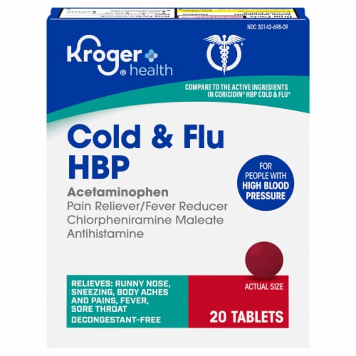 Kroger® Cold & Flu HBP Acetaminophen Pain Reliever & Fever Reducer